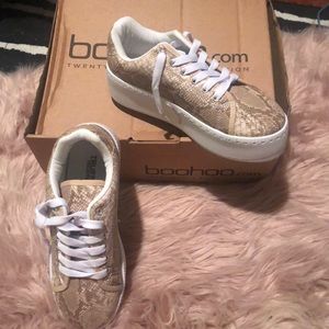 Brand New Snakeskin Platform Sneakers